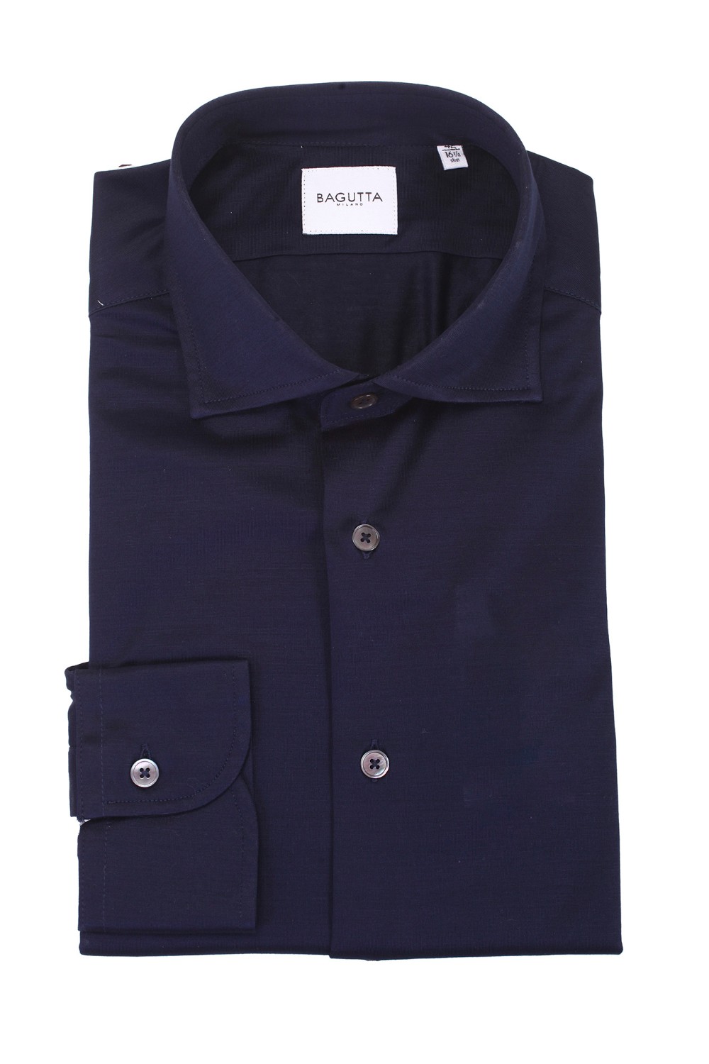 shop BAGUTTA  Camicia: Bagutta camicia "Walter" in cotone.
Colletto alla francese. 
Slim fit. 
Composizione: 100% Cotone. 
Fabbricato in Italia.. WALTER EBLF 12737-051 number 5577757